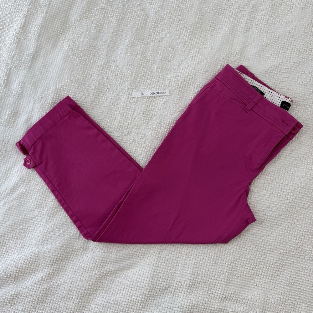 Talbots The Perfect Crop Curvy Pants Women's Size 6 Pink Cotton Blend Stretch